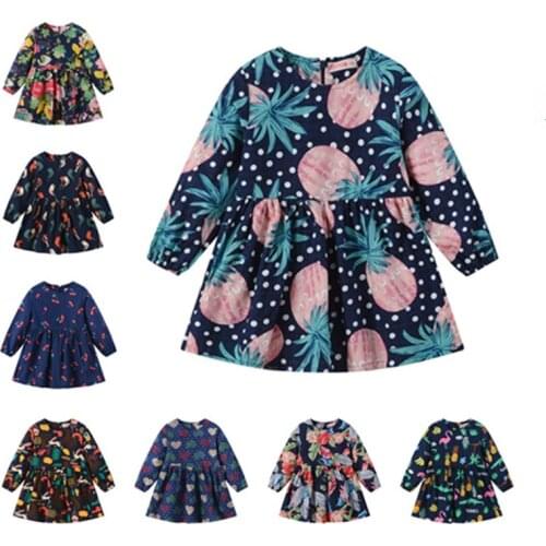 Spring Autumn New Girl Multi-color Long-sleeved Dress Childrens Dresses European American Cute Doll Dress