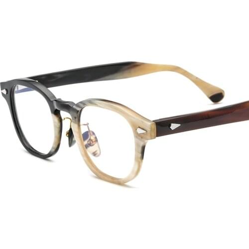 White horn glasses natural black horn optical spectacle frame full-frame myopia spectacle frame accompanied myopia color random