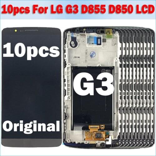 Wholesale 10pcs 100% Original For LG G3 LCD D850 D851 D855 LCD Display with Touch Screen Digitizer Assembly With Frame