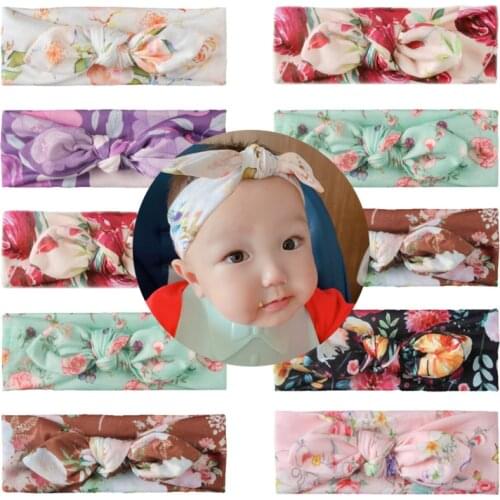 Baby Girl Headband Floral Newborn Toddler Headband Ribbon Elastic Baby Accessories Kids Hair Band Girl Bow Knot TXTB1