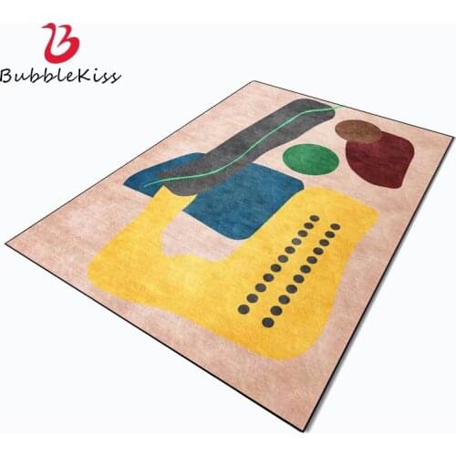 Bubble Kiss Nordic Style Abstract Geometric Pattern Carpets Home Polyester Area Rugs for Living Room Pink Customized Floor Mats