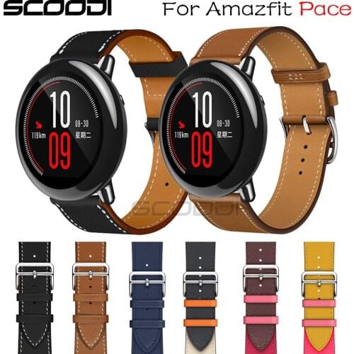 Genuine Leather Watch Band for Xiaomi Amazfit Amazfit Pace Smart Watch Band strap for Huami Amazfit Stratos 3 2/2s wristband