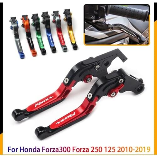 With Logo For Honda Forza300 Forza250 Forza125 2010-2019 Motorcycle Aluminum Adjustable Foldable Extending Brake Clutch Levers