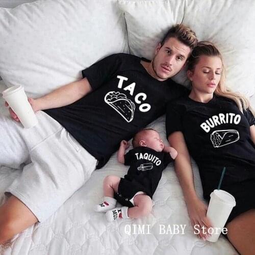 Taco Family Matching Clothes Tshirt Baby Bodysuit Kids Tshirt Family Look Father Son Family Clothes