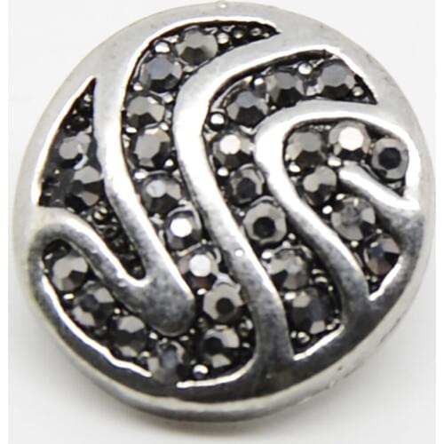 Rhinestone Paved Copper Snap Button Beads Fit For 18mm Snap Button Jewelry