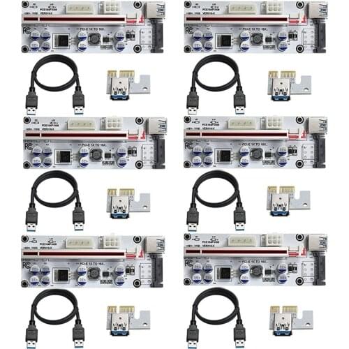 VER010-X Mining Riser Card,PCI-E 1X To 16X Adapter Card,6PIN / 4PIN / SATA Interface, For Bitcoin, For ETH Mining