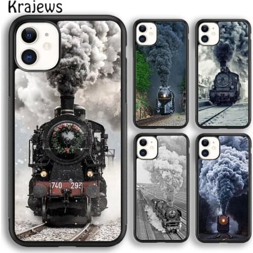 Krajews Vintage Steam Train Railway Phone Case Cover For iPhone 5s SE 2020 6s 7 8 plus X XS XR 11 12 mini pro max coque Shell