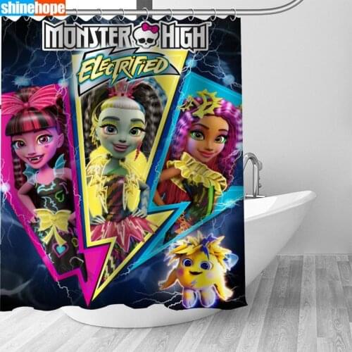 150x180CM Nordic Pictures Polyester Waterproof Monster High Flowers Shower Curtains High Quality Bath Curtain In The Bathroom