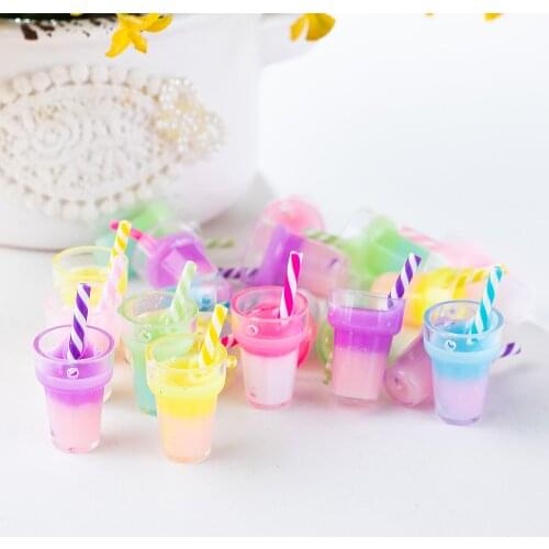 YEYULIN 10pcs Resin Drink Cup Charms Drink Bottle Pendant For Jewelry DIY Handmade Earrings Bracelet Necklace Accessories