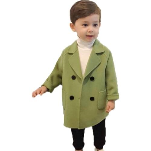 2-8 Year Boys Girls Winter Wool Warm Long Jacket Thick Cotton Coat For Boys Children Ourdoor Windproof Coat School Wear