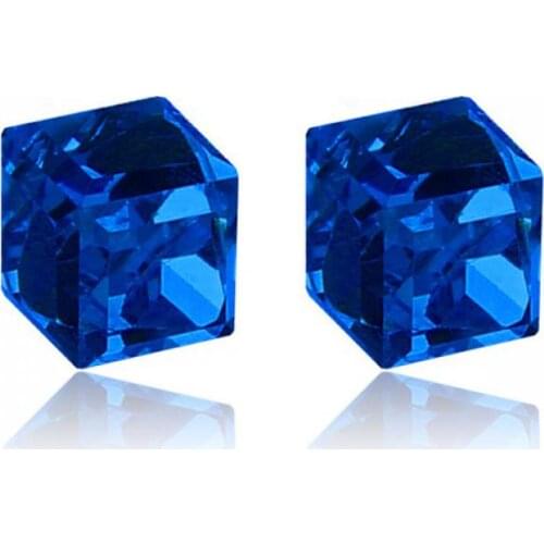 1@# For Man Zircon Ear Piercing Jewelry Women Boy Gift Color Cube Clip Earrings
