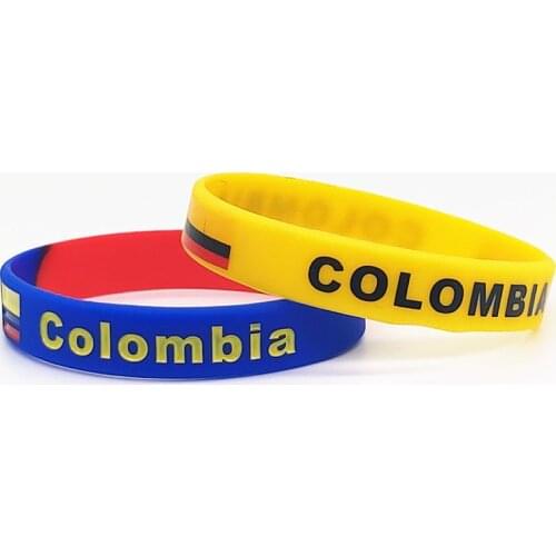 1pc Colombia Flag Wrist Band Motivational Silicone Bracelet Cuff Men Women Sports Hologram Wristband Bangle Accessories Gifts
