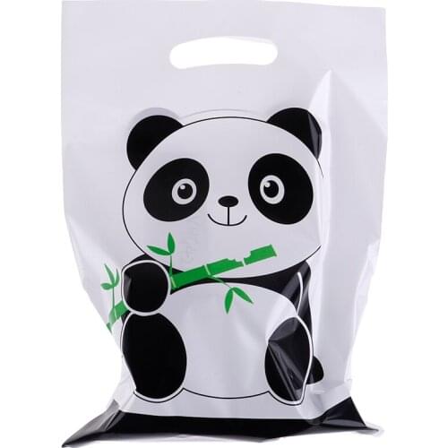 10pcs/lot Cute Panda Cartoon Biscuit Bag Plastic Candy Cookie Food Cake Bags Box Gift Packaging Bag Wedding Party Decor Supply