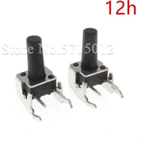 100pcs 6*6*12mm With bracket 2 feet Touch switch 6x6x12 Micro switch Tact Push Button Switches
