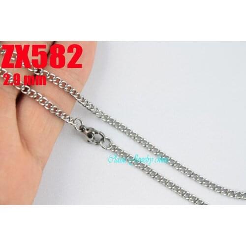 16"-38" length 2.9mm distorted chain stainless steel necklace women male fashion punk chains 20pcs ZX582