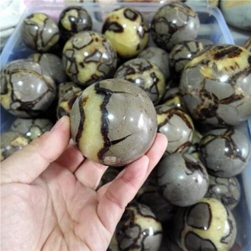 5kg Wholesales Natural Dragon Stone Septarium Fossil Crystal Sphere Ball Healing Free shipping
