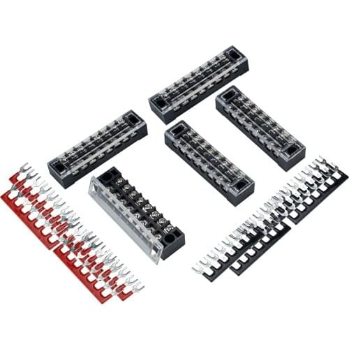 5Pcs 8 Position Dual Row Screw Barrier Terminal Block Terminal Barrier Strips