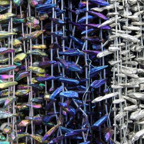 Full Strand 3Colors Electroplating Druzy Crystal Rock Beads Necklace Point Pendant Preferred Choice of Merry Christmas Present