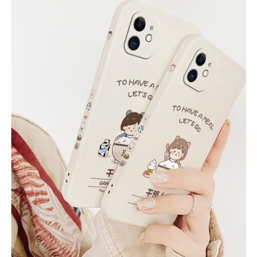 Polite Dry Meal Girl Phone Case For iPhone 12 Pro Max 11 X XS XR XSMAX SE2020 8 8Plus 7 7Plus 6 6S Plus Liquid Silicone Cover