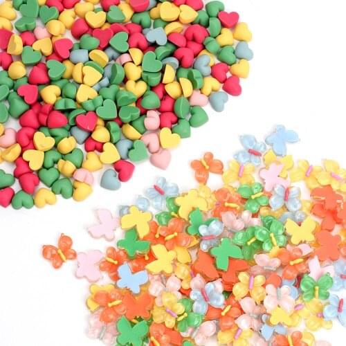 50Pcs Small Pieces Home Decoration Kawaii Cartoon Butterfly Resins Flatback Cabochons Scrapbooking Craft DIY Accessories