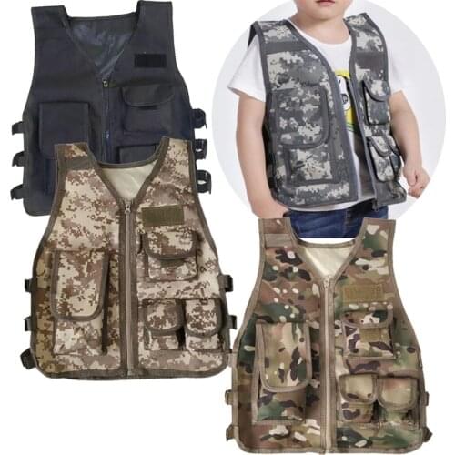 Children Adult Hunting Tactical Vest CS Game Chest Rig Plate Carrier Camouflage Military Training Combat Airsoft Vest