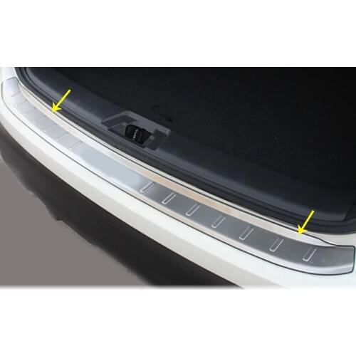 For Nissan Qashqai 2016 2017 2018 Car Cover Stainless Steel Outside Rear Back Bumper Trim Plate Trunk Frame Threshold Pedal