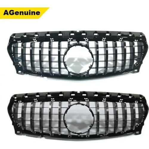 GT style gloss black chrome car front bumper radiator grills for Mercedes-Benz CLA class W117 2016-2019