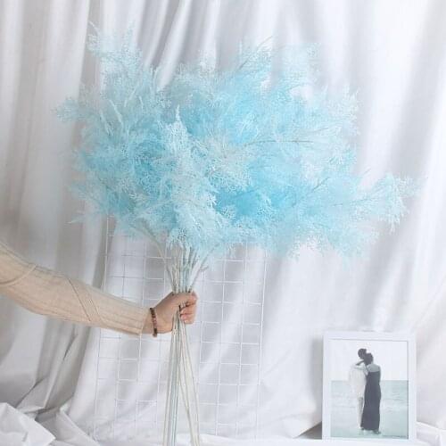 5 pcs artificial frost flower pine tree smog fake plant plastic grass garden home decoration