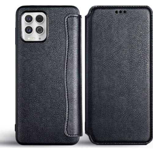 Leather Case For Motorola Edge S Coque Business style Simple No Magnet Flip Cover With Card Slot For Motorola Edge S Case Funda