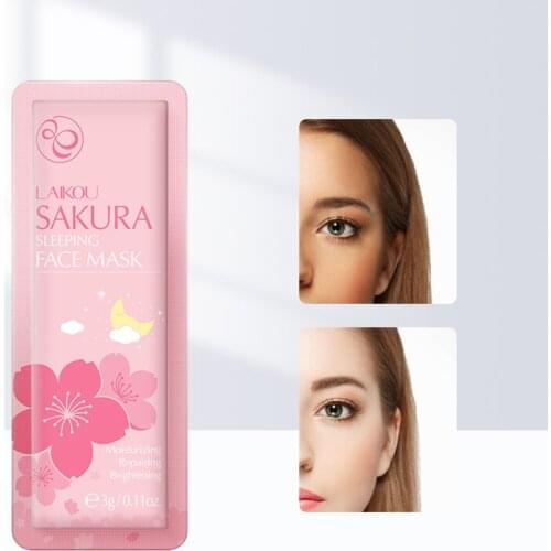 LAIKOU Sakura Moisturizing Sleeping Mask Portable Brightening Face Mask Repair Cream Anti Wrinkle Hydrating Nourishing Skin Care