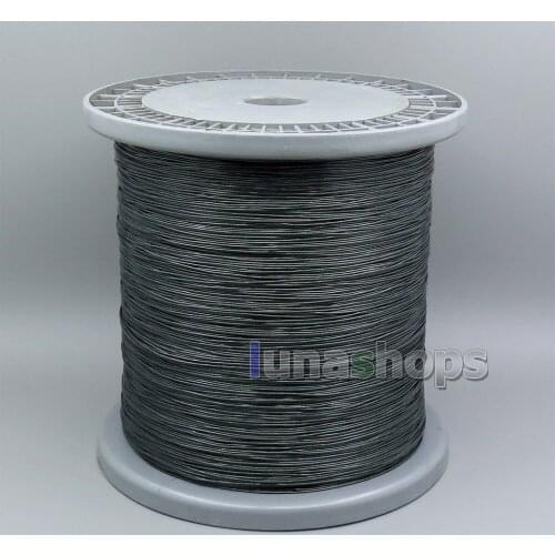 LN005616 7 Wires Earphone Silver Plated Foil PU Dark Blue Skin Insulating Layer Bulk Cable For DIY Custom