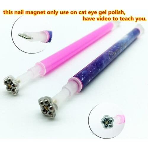 1pc Nail Art Magnet Stick Cat Eyes Double Headed Magnet for Nail Gel Polish 3D Line Strip Effect Strong Magnetic Pen Tools DIY