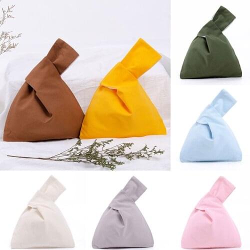 Set Knot Wrist Bag Walking Bag Japanese Style Solid Hand Bags Fashion New Mobile Phone Bag Lady Purse Small Casual Purse 2021