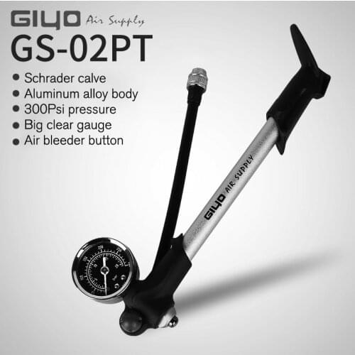 GIYO High Pressure Pump for Bicycle Air Shock Fork Suspension Hose Hand Pump with Gauge 300PSI Mountain Bike Pump Accessories