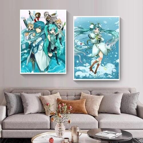 Japan Animation Pictures Miku Prints Painting Wall Art Canvas Poster for Modern Living Room Bedroom Home Decor Cuadros