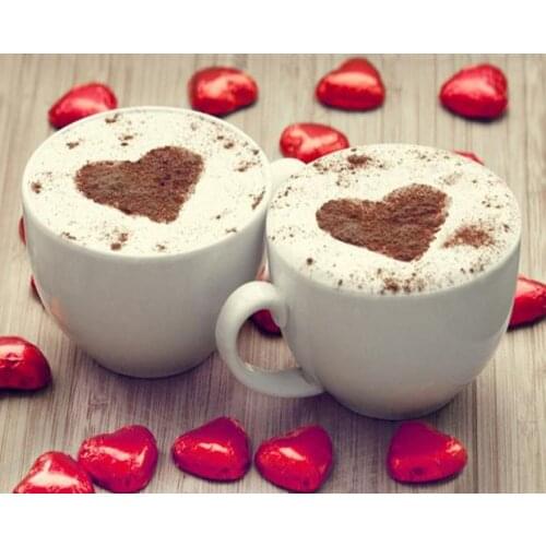 New Diamond mosaic diamond embroidery beads Love Heart Coffee Cup diamonds cross stitch painting handwork kits wall decor