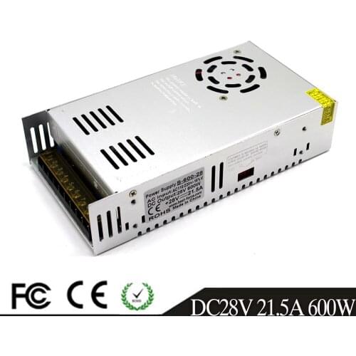 Single Output Switching Power Supply 600W 28V 21.5A Driver Transformers AC110V 220V TO DC28V SMPS for Led Lamp CCTV 3D Printer