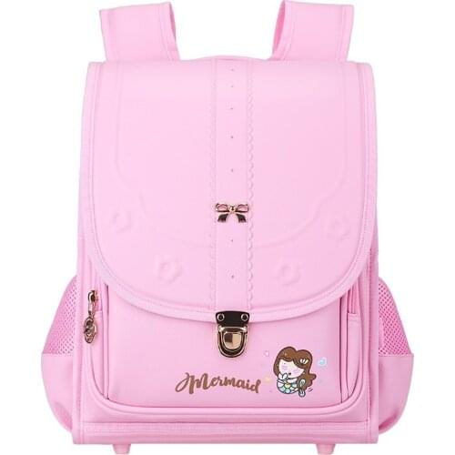 Orthopedic School Bag for Kids Japanese Backpacks Boys and Girls Randoseru Large Capacity Waterproof PU Baby Mochila Infantil