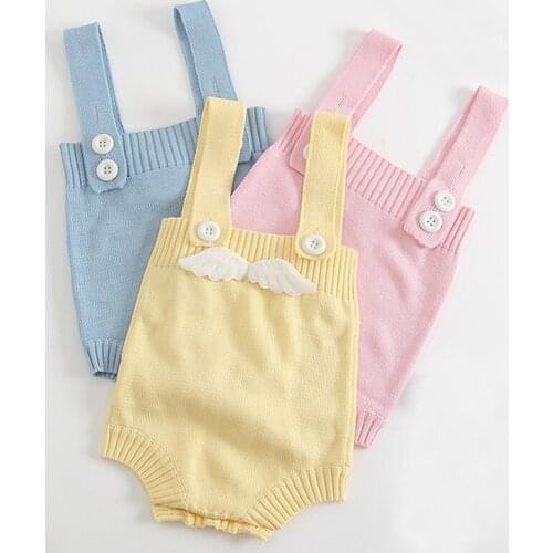 2020 Autumn Baby Girls Boys Rompers Knitted Clothes Warm Sleeveless Vest Baby Girls Body Jumpsuit Newborn Clothing