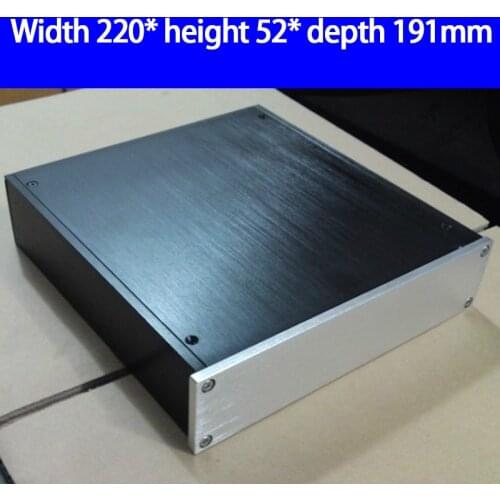 KYYSLB 2205 220*52*191mm All Aluminum Amplifier Chassis Box House DIY Enclosure with Feet AC Power Socket Case Shell
