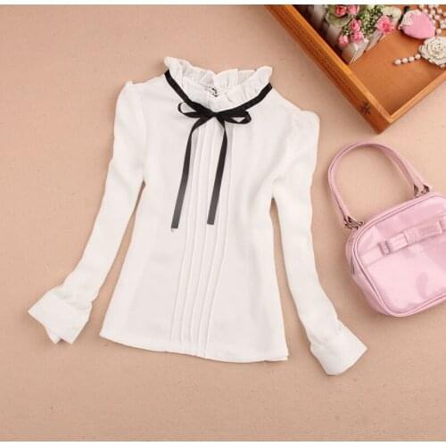 Girls school shirts 2019 Autumn kids clothes children clothing chiffon child shirts for girls clothes girls blouse blusas 2-16Y