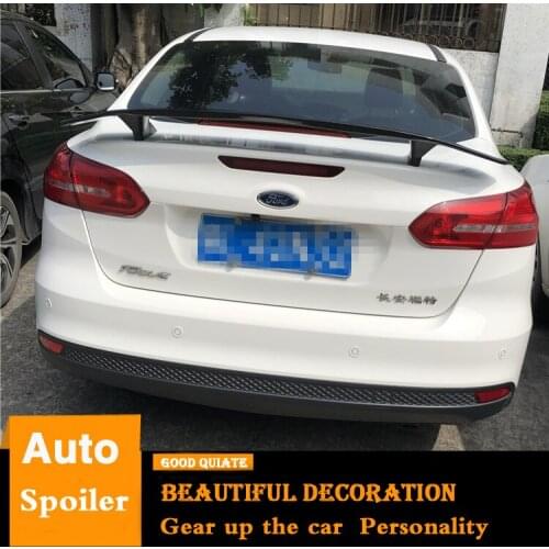 For Ford Focus Sedan Spoiler Sport ABS Plastic Material Car Rear Wing Trunk Rear Spoiler With Led Light Fit 2012/13/14/15/16/18