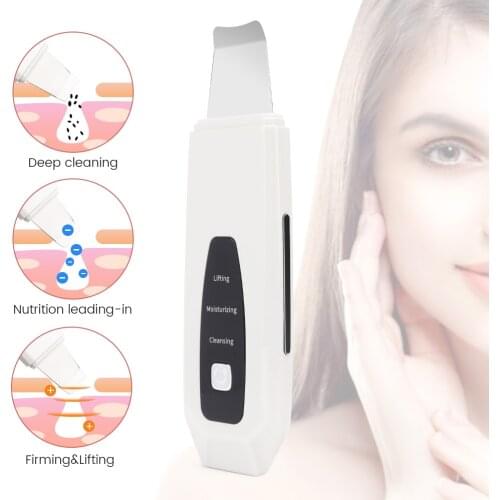 Ultrasonic Skin Scrubber Deep Face Cleaning Machine Peeling Shovel Facial Pore Cleaner Face Skin Scrubber Lift Machine Tools