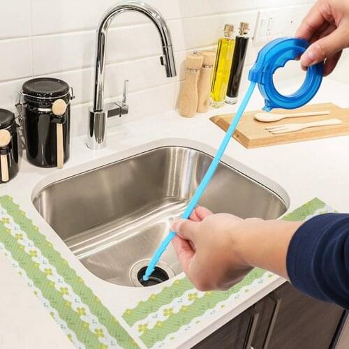 Bathroom Shower Toliet Removal Hair Tool Bathroom Sewer Cleaning Hook Adjustable 43cm Total Lenghth Sink Cleaning Tool
