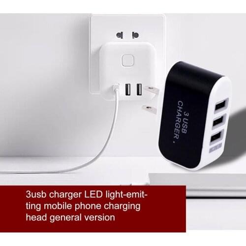 3 Ports USB Charger Fast Charging Portable Wall Charger Candy Color Phone Charger Adapter Universal for Mobile Phone