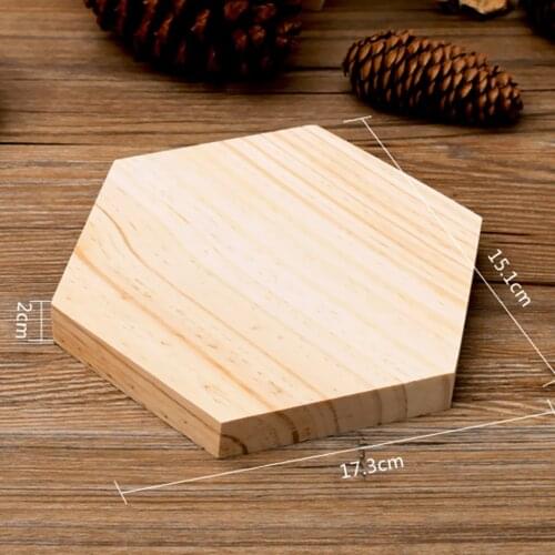 17 X 15 X 2 Cm Hexagon Wood Jewelry Necklace Watch Display Tray Show