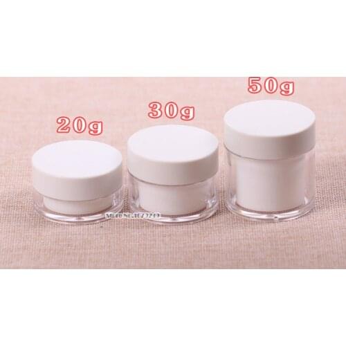 20g/ml 30g/ml 50g/ml Acrylic jars with white flat cap cosmetics Cream Jars Cosmetic cream bottle jar 100pcs/lot 200pcs/lot