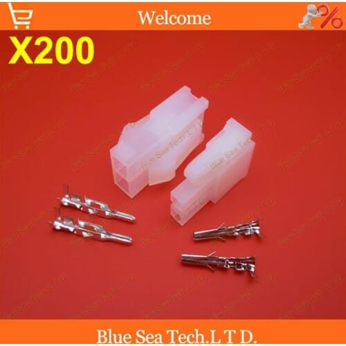 200 sets 2 Pin/way 4.2mm 5557 wiring terminal Electrical connector kit (Housing+Terminal) for car/motorcycle/boat ect