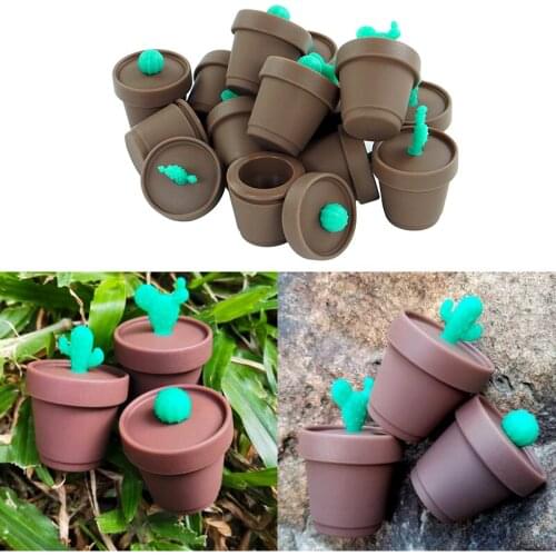 5pcs 5ml Wax Concentrate Container with Lid Cactus Design Silicone Non Stick Storage Tank Dab Jars Cute