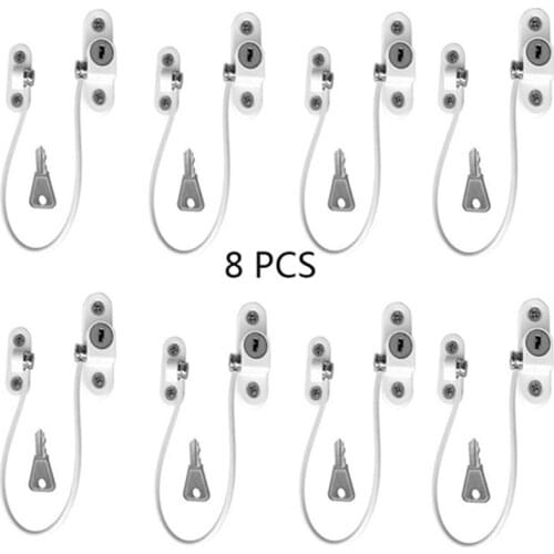 8Pcs Window Locks Child Safety Lock Protection Stainless Steel Window Limiter Baby Infant Security Child Proof Lock for Fridge